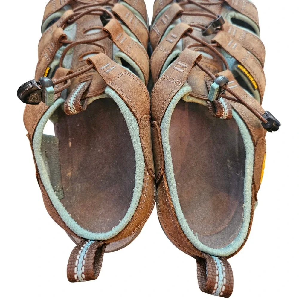 KEEN CNX Waterproof Leather Hiking Sandals Women Size 10 Brown Outdoor Gorpcore